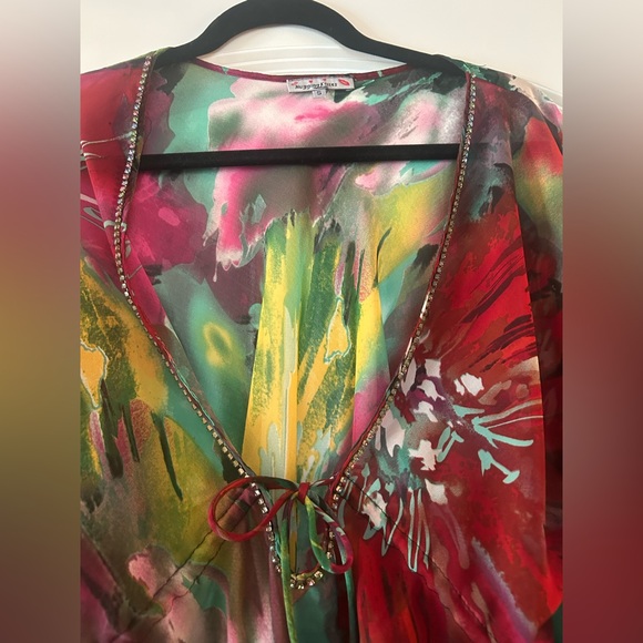 Floral Sheer Cover Up Blouse - Picture 3 of 7